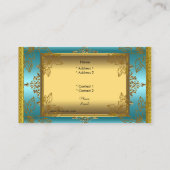 Elegant Aquamarin Blue Gold Elite Visitenkarte (Rückseite)
