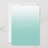 Elegant Aquamarin Blue Ombre Kinderdusche Einladun Einladung (Rückseite)