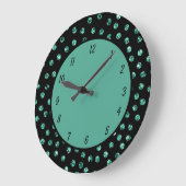 Elegant Aquamarin Diamond Gems Glam Sparkle Große Wanduhr (Winkel)