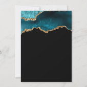 Elegant Aquamarin Gold Agate 80. Geburtstag Einladung (Rückseite)