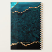 Elegant Aquamarin Gold Glitzer Agate Monogram 2024 Planer (Rückseite)