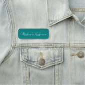 Elegant Aquamarin Green: Moderne handgeschriebene  Namensschild (Beispiel)