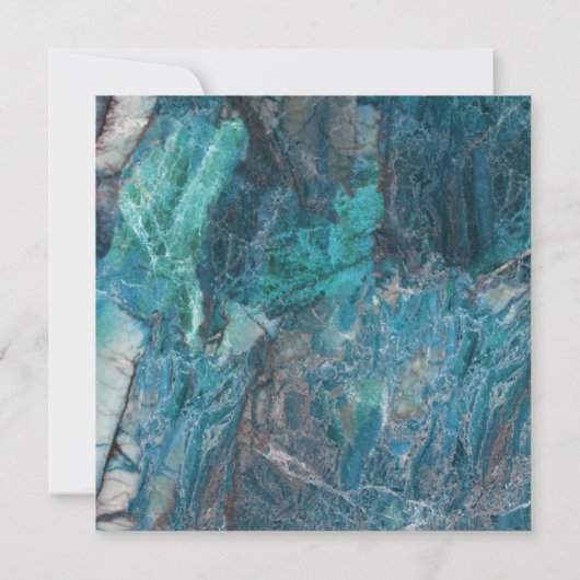 Elegant Aquamarin grünes Marmor Geometrische Hochz Einladung (Rückseite)