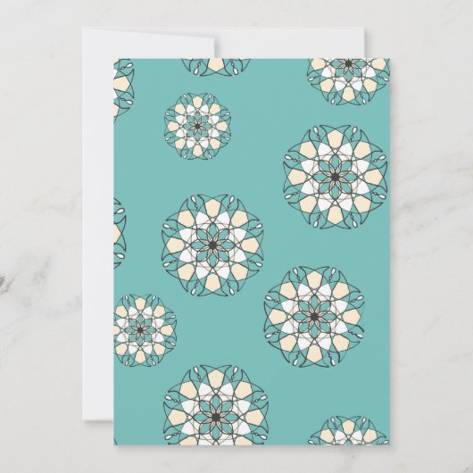 Elegant Aquamarin Mandala Indian Wedding Einladung (Rückseite)