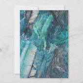 Elegant Aquamarin Marble Geometric Wedding Einladung (Rückseite)