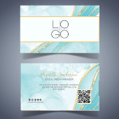 ELEGANT Aquamarin Marburg IHRE QR CODE-Visitenkart Visitenkarte