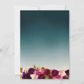 Elegant Aquamarin Ombre Burgundy Red Floral Weddin Einladung (Rückseite)
