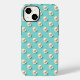 Elegant Aquamarin & Pearls iPhone Case