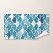 Elegant Aquamarin Türkis Blue Mermaid Scale Badhandtuch Set (Handtuch)
