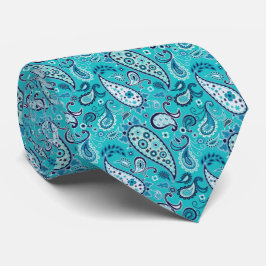 Elegant Aquamarin und Blue Floral Paisley Krawatte