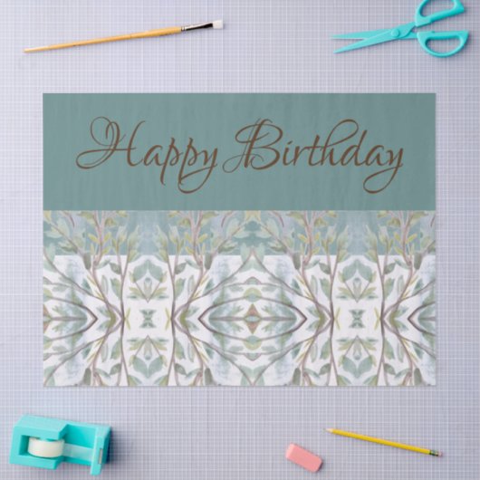 Elegant Aquamarin und braun Seidenpapier (Basteln)