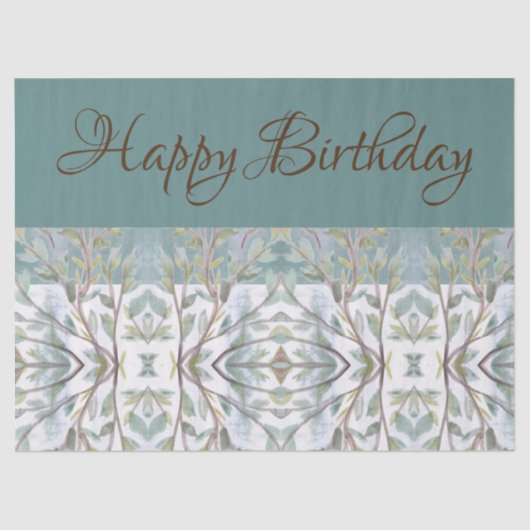 Elegant Aquamarin und braun Seidenpapier (Vorderseite)