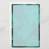 Elegant Aquamarine and Gold Briefpapier (Vorne/Hinten)