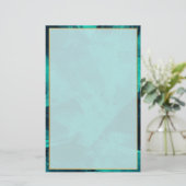 Elegant Aquamarine and Gold Briefpapier (Stehend Vorderseite)