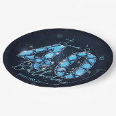 Elegant Aquamarine Blue Jewel 40th Birthday Pappteller (Schrägansicht)