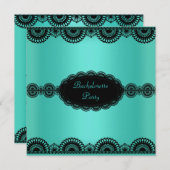 ELEGANT AQUAMARINER GRÜNER JUNGGESELINNEN-ABSCHIED EINLADUNG (Vorne/Hinten)