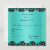 ELEGANT AQUAMARINER GRÜNER JUNGGESELINNEN-ABSCHIED EINLADUNG (Rückseite)