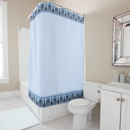 Elegant Arabesque Vector on Light Blue Duschvorhang (Beispiel)