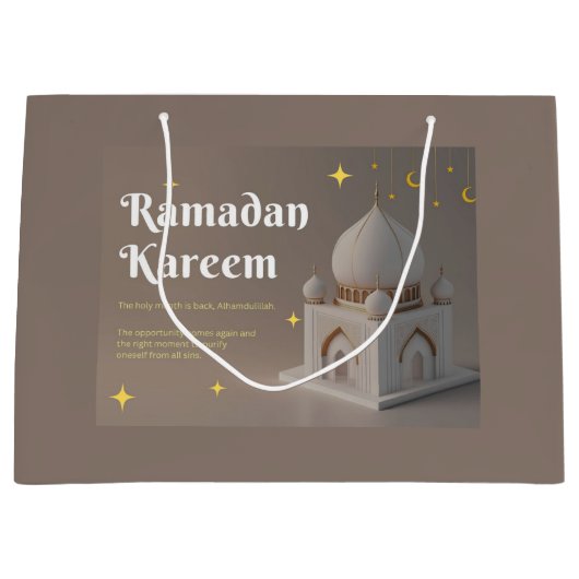 Elegant Arabic Calligraphy Ramadan Wishes Große Geschenktüte (Vorderseite)