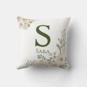 Elegant Arabisch und Englisch, Initial und Name Kissen (Rückseite)