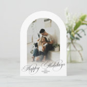 Elegant Arch 1 Photo Green Christmas Holiday Card Einladung (Stehend Vorderseite)