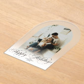 Elegant Arch 1 Photo Merry Christmas Holiday Card Acryleinladungen (Ablage )