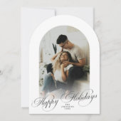 Elegant Arch 1 Photo Merry Christmas Holiday Card Einladung (Vorderseite)