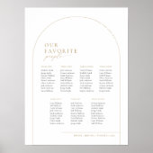 Elegant Arch 7 Tische Sitzplan Willkommen Poster (Vorne)