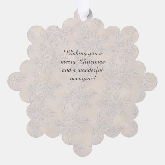 Elegant Arch Christmas Photo Light Holly Pattern Ornament Karte (Rückseite)