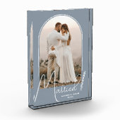 Elegant Arch Dusty Blue Wedding Fotoblock (Links)