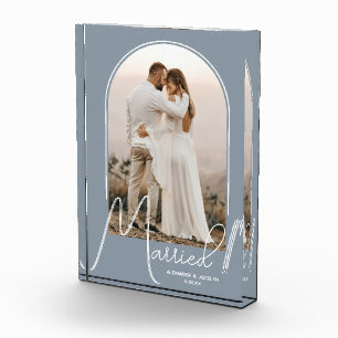 Elegant Arch Dusty Blue Wedding Fotoblock