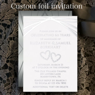 Elegant Arch Einzigartiges Herz 60. Hochzeitstag Folieneinladung