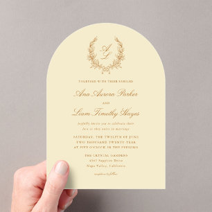 Elegant Arch Floral Wreath Monogram Wedding Acryleinladungen