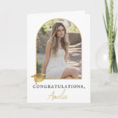 Elegant Arch Foto Abschluss Gratulation  Karte (Vorderseite)