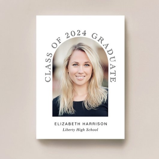 Elegant Arch Foto Class of 2024 Abschluss Ankündigung