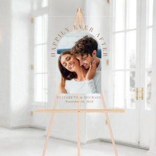 Elegant Arch Foto Gold Hochzeit Willkommen Acrylschild