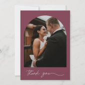 Elegant Arch Foto Jewel Tone Wedding Vielen Dank Dankeskarte (Vorderseite)