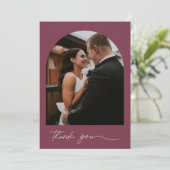 Elegant Arch Foto Jewel Tone Wedding Vielen Dank Dankeskarte (Stehend Vorderseite)