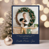 Elegant Arch Foto Merry Bright Blue Weihnachten