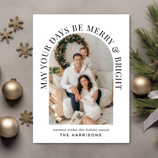 Elegant Arch Foto Merry Bright Weihnachten