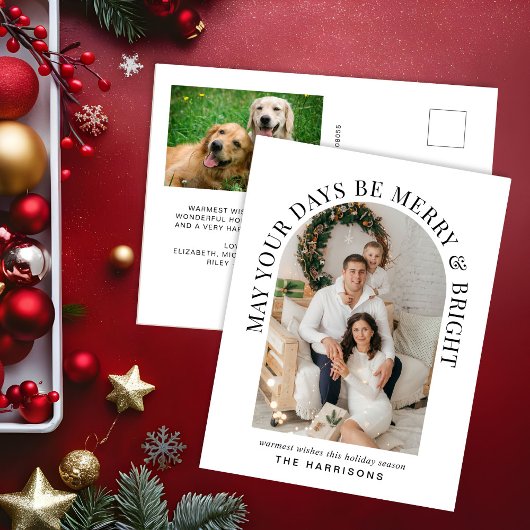 Elegant Arch Foto Merry Bright Weihnachten