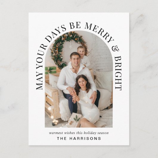 Elegant Arch Foto Merry Bright Weihnachten (Vorderseite)