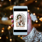 Elegant Arch Foto Merry Bright Weihnachten Karte