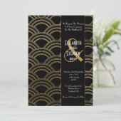 Elegant Arch Gatsby Art Deco 1920er Jahre Black &  Einladung (Stehend Vorderseite)