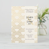 Elegant Arch Gatsby Art Deco 1920er Jahre Elfenbei Einladung (Stehend Vorderseite)