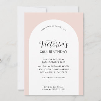 ELEGANT ARCH Geburtstag chic modern blush rosa sch Einladung