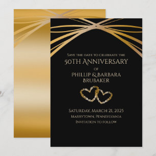 Elegant Arch Golden 50. Jubiläum Save the Date Einladung