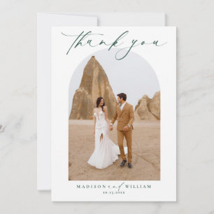 Elegant Arch Green Wedding Dankeschön Card Einladung
