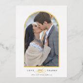 Elegant Arch Liebe & Danke Foto Wedding Vielen Dan Folieneinladung (Vorderseite)