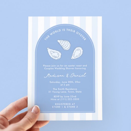 Elegant Arch Oyster Roast Couples Wedding Shower Einladung